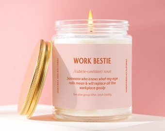 Custom Coworker Gift, Work Bestie Definition Candle Office Friendship Celebration Gift Funny Surprise Gift For Coworker D013B