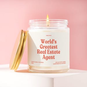 Real Estate Agent Gift Worlds Greatest Real Estate Agent Candle Real Estate Professional Property Manager House Sold Gift Thank You J5591