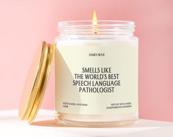 SLP Gift World's Best Speech Language Pathologist Candle Funny Unique Handmade For Speech Therapist Therapy Personalized F639B