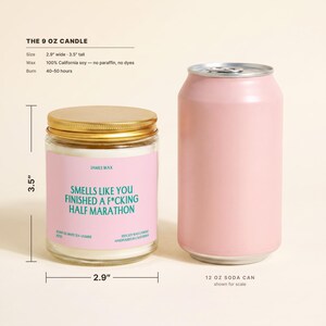 Half Marathon Candle, Half Marathon Gift, Smells Like You Finished a F*cking Half Marathon, Gift for Her, Runner Gift, Race Day Gift J5733 image 6