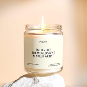 Makeup Artist Gift World's Best Makeup Artist Candle Beauty Expert MUA For Cosmetology School Graduate Funny Unique Handmade F611B