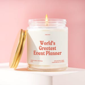 Event Planner Gift Worlds Greatest Event Planner Candle Event Coordinator Wedding Coordinator Party Planner Event Professional Gift J5545