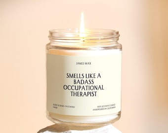Occupational Therapist Gift Badass Occupational Therapist Candle Funny Unique Handmade OT Graduate Grad Appreciation Thank You F445B
