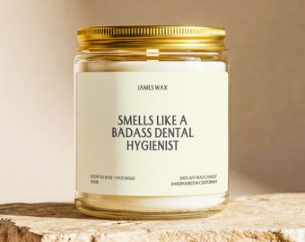 Dental Hygienist Gift Candle Badass Dental Hygiene Graduate Present Funny Unique Handmade Gift For Dental Professional Decor F431B