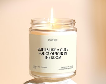 Cute Police Officer Gift Cute Police Officer In The Room Personalized Candle For Cop Law Enforcement Handmade Security Guard F523B
