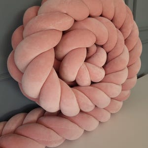 Handmade Braided Knot Pillow: Modern Velvet Decorative Cushion (240 cm length)