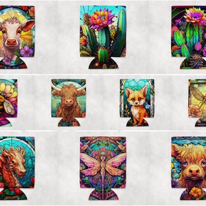 Can Cooler Sublimation Design Bundle, Can Cooler Stained Glass Bundle, Can Cooler Sublimation Designs, Can Cooler Designs