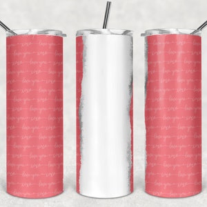 Valentinstag Sublimationsbecher Design, 20 Unzen Skinny Tumbler Wraps Vorlage PNG, 20 Unzen gerader Becher, Tumbler Wrap png