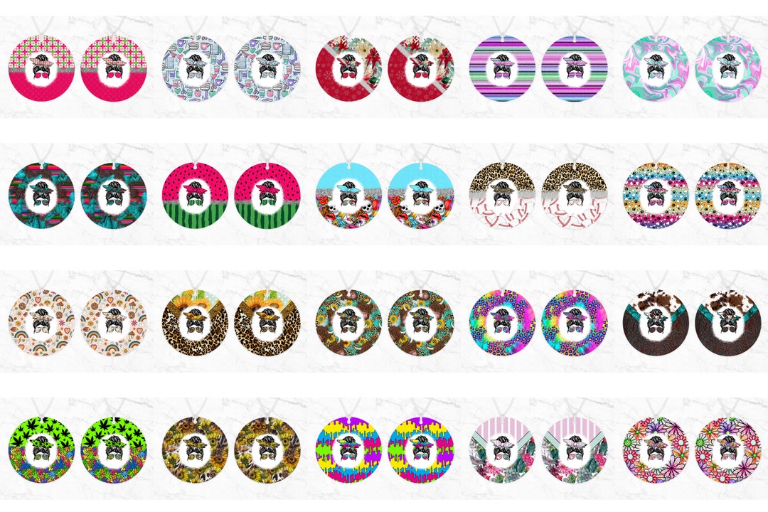 100 Air Freshener Messy Bun Sublimation Design Bundle, Air Freshener