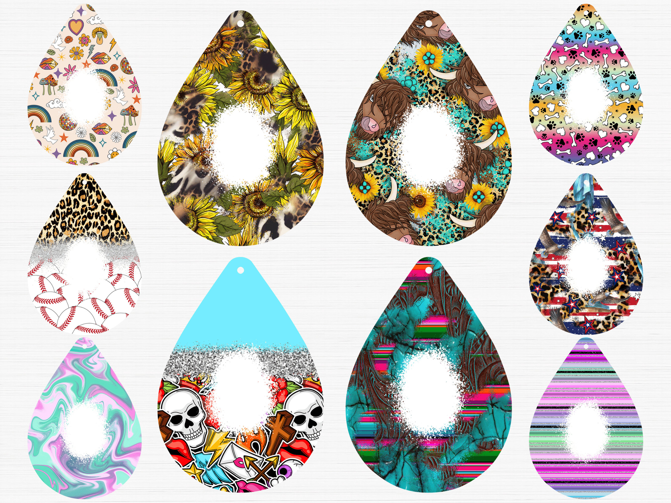100 Bleach Tear Drop Earring Sublimation Design Bundle Etsy
