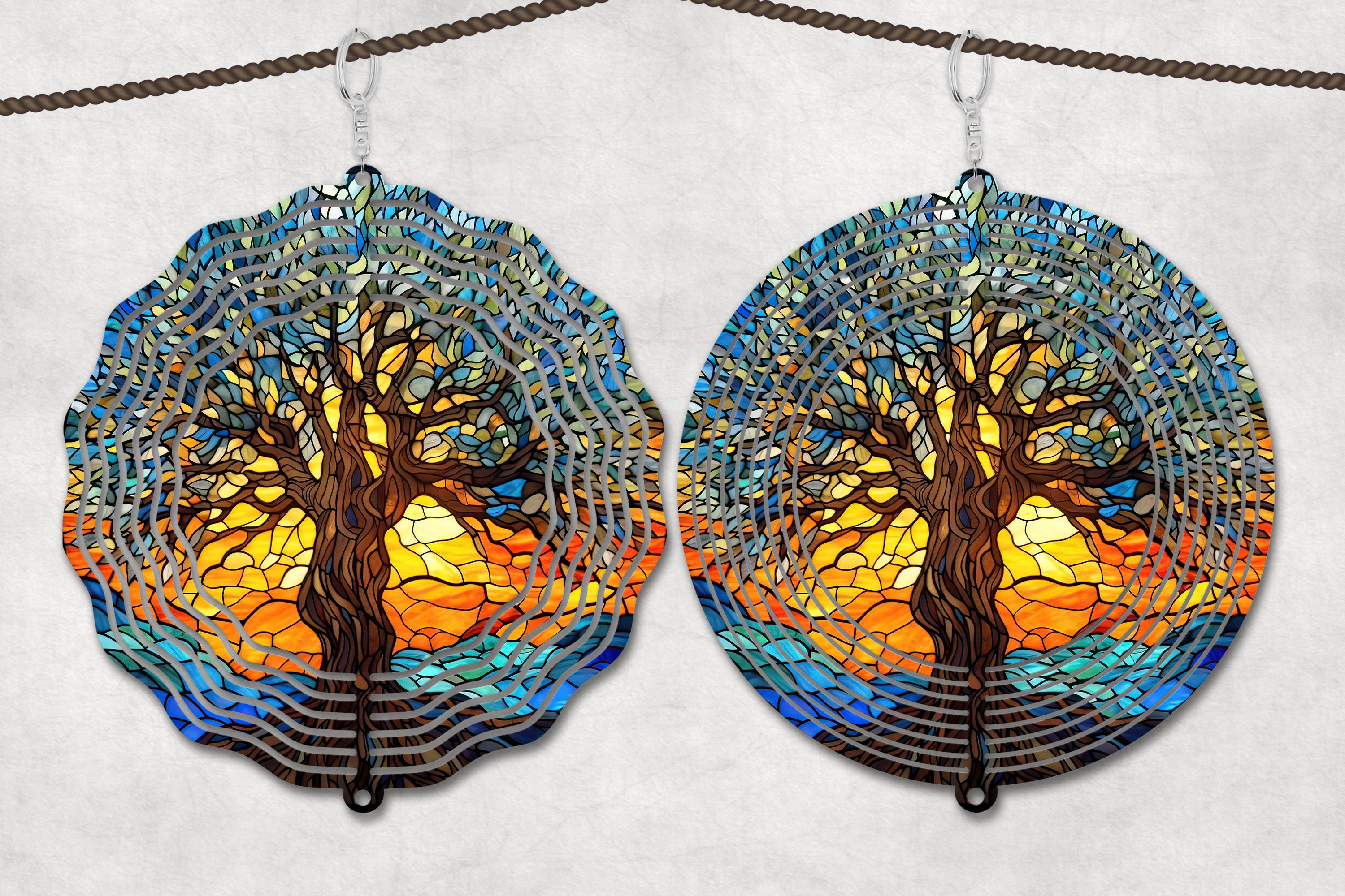 Stained Glass Wind Spinner Sublimation Design Template, Sun Catcher ...