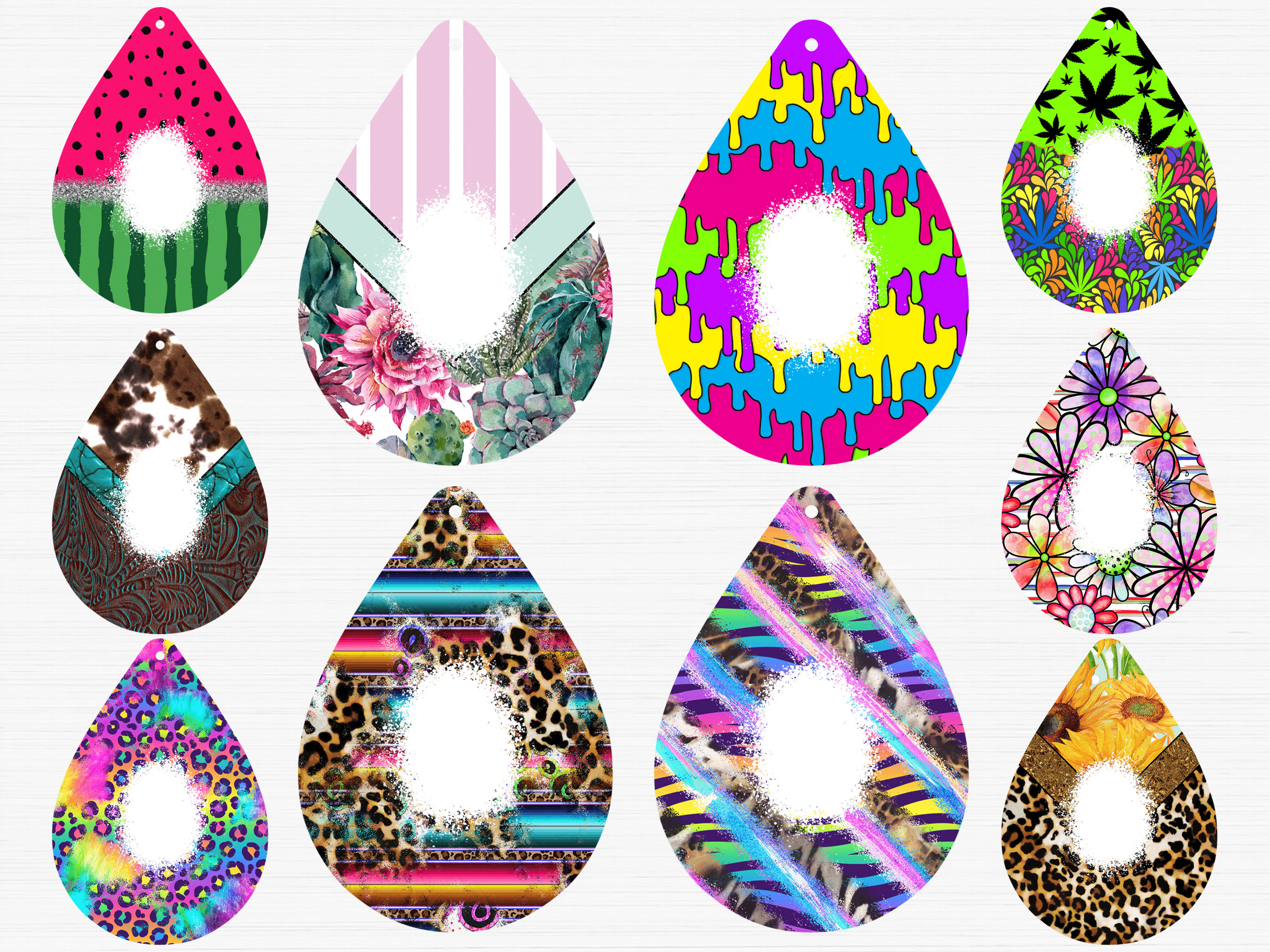 100 Bleach Tear Drop Earring Sublimation Design Bundle Etsy