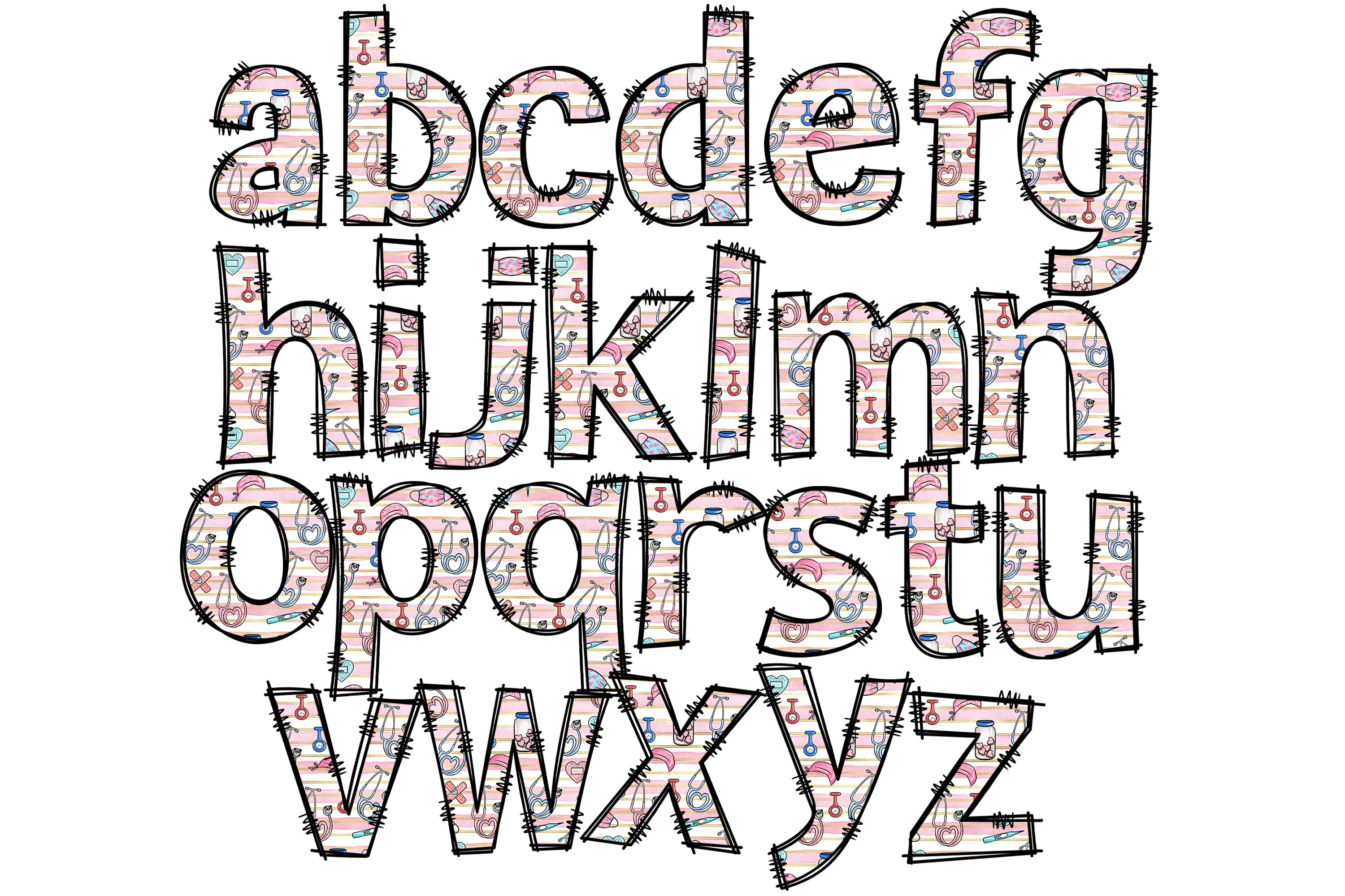 Doodle Letters PNG, Alphabet Letters, Doodle Alpha Png, Sublimation ...