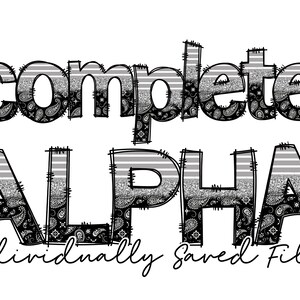 Doodle Letters PNG, Alphabet Letters, Doodle Alpha png, Sublimation Alphabet, Hand Drawn Letters, Printable Alpha, Make Your own Name