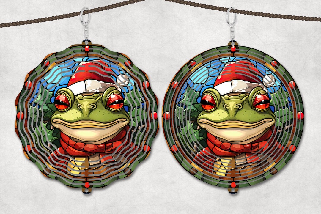 Christmas Stained Glass Wind Spinner Sublimation Design Template, Sun ...