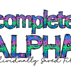 Doodle Letters PNG, Letras del alfabeto, Doodle Alpha png, Alfabeto de sublimación, Letras dibujadas a mano, Alfa imprimible, Haz tu propio nombre
