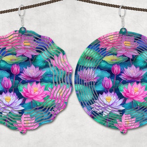 Floral Wind Spinner Sublimation Design Template, Sun Catcher, Floral wind Spinner png, Round Hanging Spinners png.