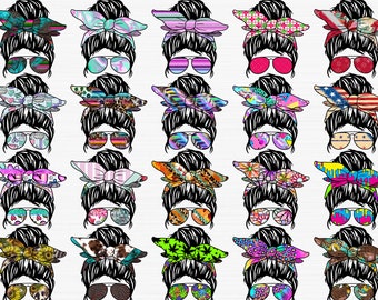 100 Messy Bun Sublimation Design Bundle, Messy Bun Bundle, Messy Bun Sublimation Designs, Messy Bun Designs