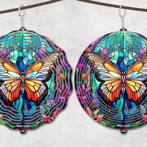 Stained Glass Wind Spinner Sublimation Design Template, Sun Catcher, Stained Glass wind Spinner png, Round Hanging Spinners png.