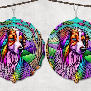 Stained Glass Wind Spinner Sublimation Design Template, Sun Catcher, Stained Glass wind Spinner png, Round Hanging Spinners png.