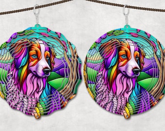 セントバーナード風車昇華、犬風車 SVG、10 インチ丸型ドアハンガー