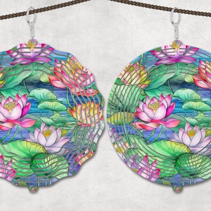 Floral Wind Spinner Sublimation Design Template, Sun Catcher, Floral wind Spinner png, Round Hanging Spinners png.