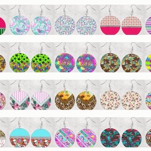 100 Round Earring Sublimation Design Bundle, Earring Bundle, Round Sublimation Earring Designs, Round Earring Designs