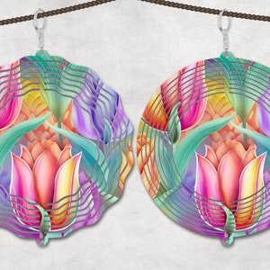 Floral Wind Spinner Sublimation Design Template, Sun Catcher, Floral wind Spinner png, Round Hanging Spinners png.