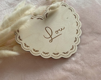 Wooden baby name card, baby milestone card, baby announcement card, baby name card, wooden birth medallion, vintage-style name card