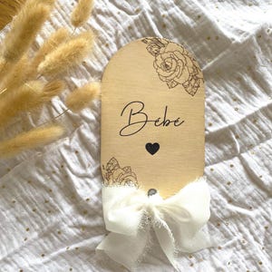 Carte naissance en bois / carte étape bébé annonce naissance bébé