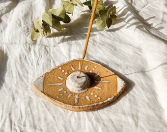 Handmade Ceramic Eye incense holder |  incense holder | Palo Santo | Crystal dish | Pottery Gifts | Eye incense