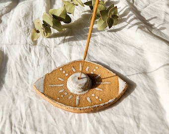 Handmade Ceramic Eye incense holder |  incense holder | Palo Santo | Crystal dish | Pottery Gifts | Eye incense