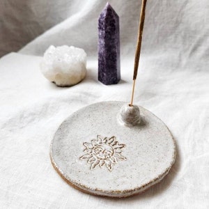 Handmade Ceramic Sun incense holder |  incense holder | Palo Santo | Crystal dish | Pottery Gifts