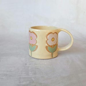 Handmade Ceramic Mug | Rustic Handmade Mug | Flower Design Mug | Espresso Cup | Tea Cup | Ceramic Coffee Mug