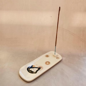 Räucherstäbchenhalter aus Keramik | handgemachter Räucherstäbchenhalter aus Keramik | Keramik | Räucherstäbchenhalter | Keramik Weihrauchbrenner | Palo Santo | Goldkeramik