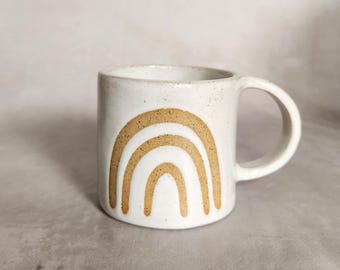 Handmade Rainbow Ceramic Coffee Mug | Rustic Coffee Mug | Unique Pottery | Gift for Coffee Lovers | Tea Cup