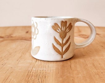 Handmade Ceramic Mug| Handmade Folk Ceramic Mug | coffee cup | Expresso cup | Tea Cup | Rustic Ceramic | Folk Ceramic