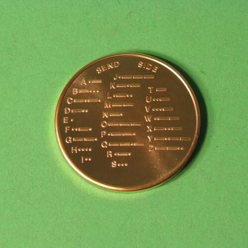 Solid Brass Morse Code Decoder Chart Medal Coin With Etsy Uk
