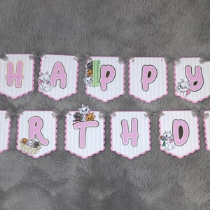 Marie the Aristocats and Friends Birthday Banner | Cake Topper | Cupcake Toppers