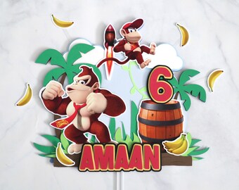 Donkey Kong Inspired Cake Topper | Donkey Kong Party Favors