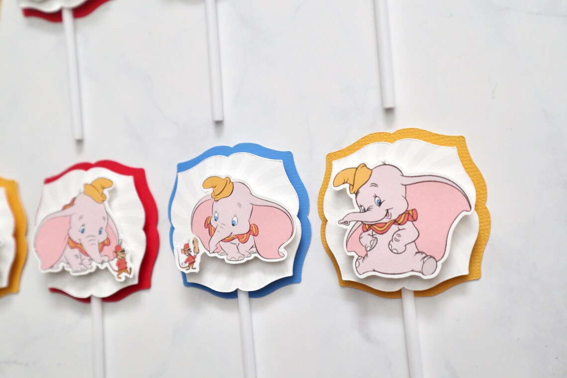 Dumbo Inspired Cupcake Toppers Etsy