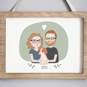 Valentines Day Gift, Personalized Gift, Family Portrait, Family Illustration, Custom Family Portrait, Custom Portrait Cartoon