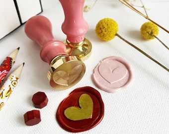 metal wax seal stamp heart/heart seal stamp/wooden handle wax seal stamp/invitation stamp/wedding seal stamp/sealing stamp/love/valentine