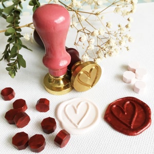 metal wax seal stamp heart/wedding seal stamp/wooden handle wax seal stamp/invitation seal stamp/valentine seal stamp/sealing wax stamp image 3