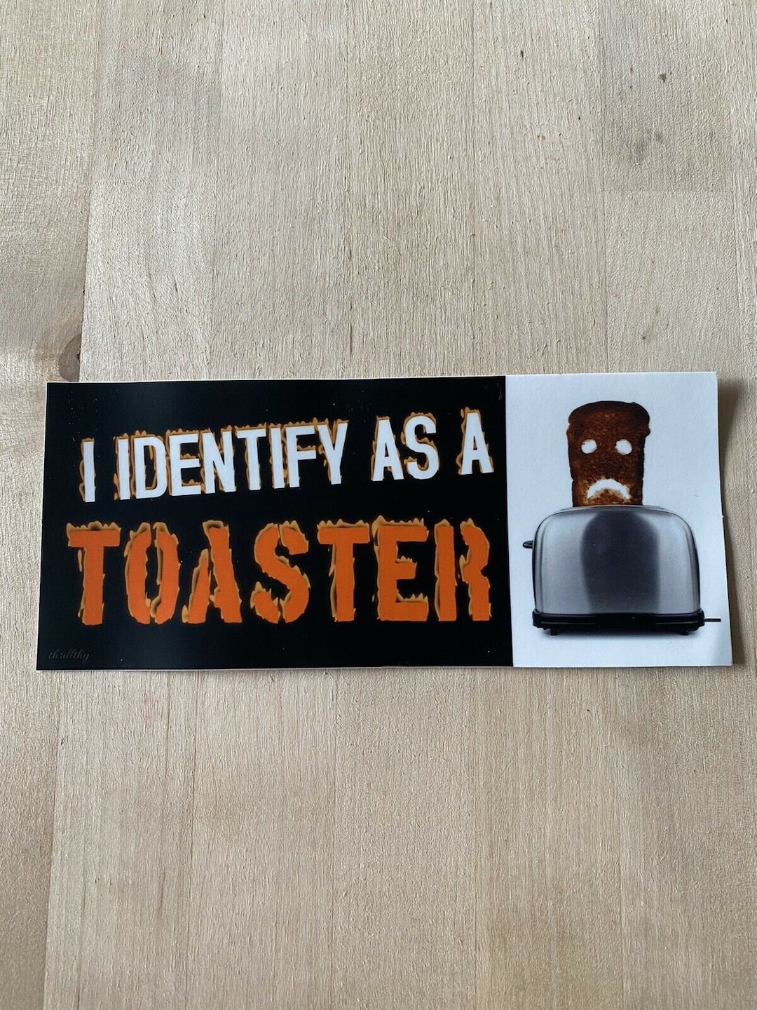 I Identify as A Toaster Bumper Sticker Decal With Flames for Scion Xb