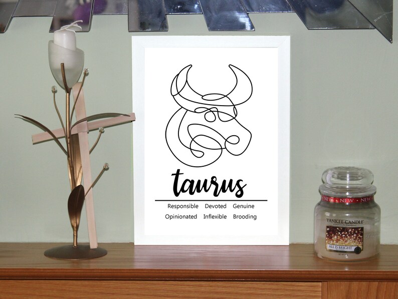 Taurus Brooding Taurus Zodiac Star Sign Traits Poster: A4 Print, Choice of Frames - Etsy