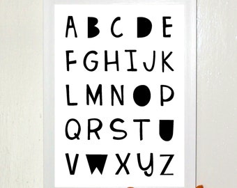 Alphabet Print: Scandinavian Nursery Wall Art (A4)