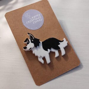 Cute Border Collie Pin Badge