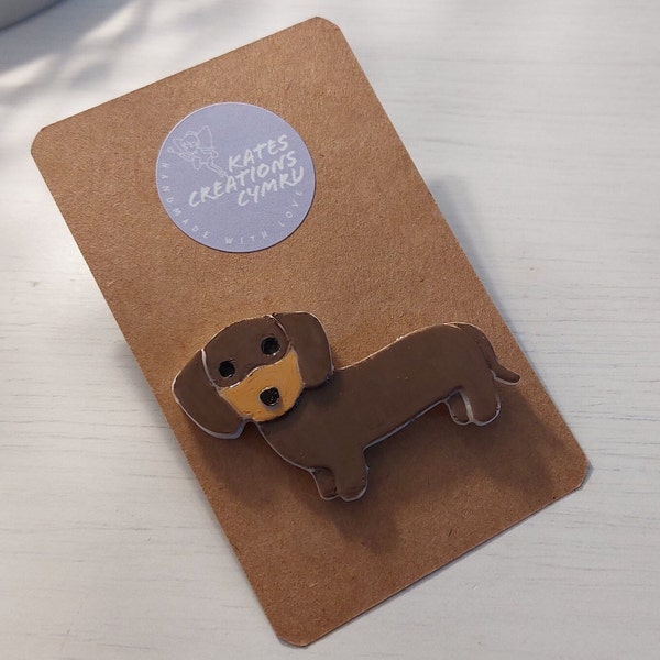 Cute Sausage Dog Pin Badge