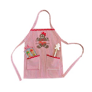 Child's Christmas Apron, Christmas Apron with Gingerbread Boy or Girl Cookies, Kids Holiday Apron, Toddler Christmas Apron, Personalized